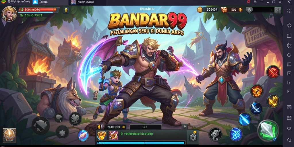 Screenshot dari gameplay BANDAR99 menunjukkan aksi seru di medan perang ARPG.