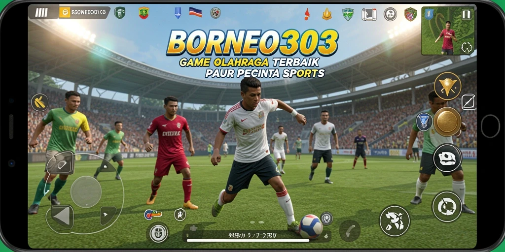 Screenshot gameplay BORNEO303 menunjukkan aksi olahraga yang intens.