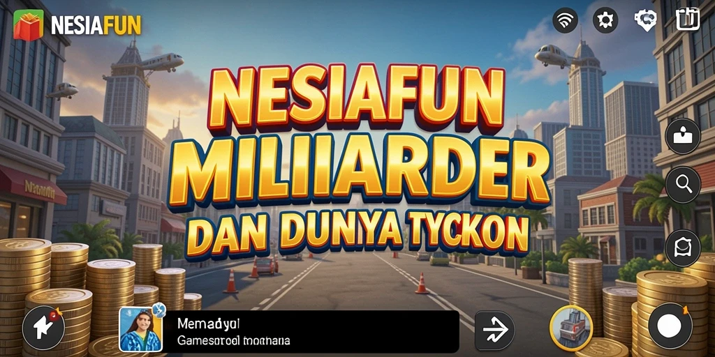 Screenshot gameplay NESIAFUN menampilkan aksi manajemen bisnis yang menarik.