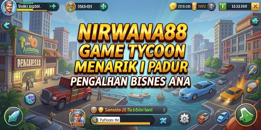 Screenshot utama gameplay NIRWANA88 yang menunjukkan manajemen bisnis yang menarik.