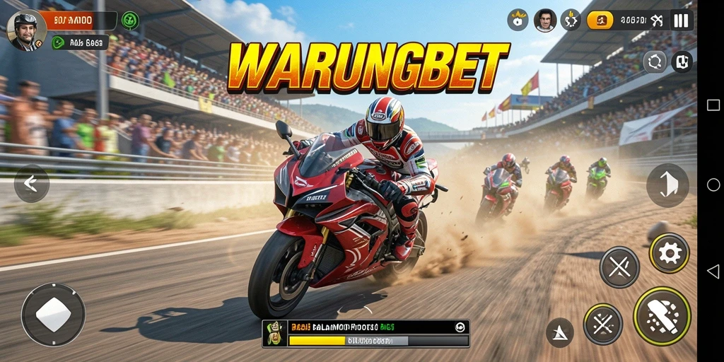 Gameplay seru balapan motor dalam WARUNGBET.